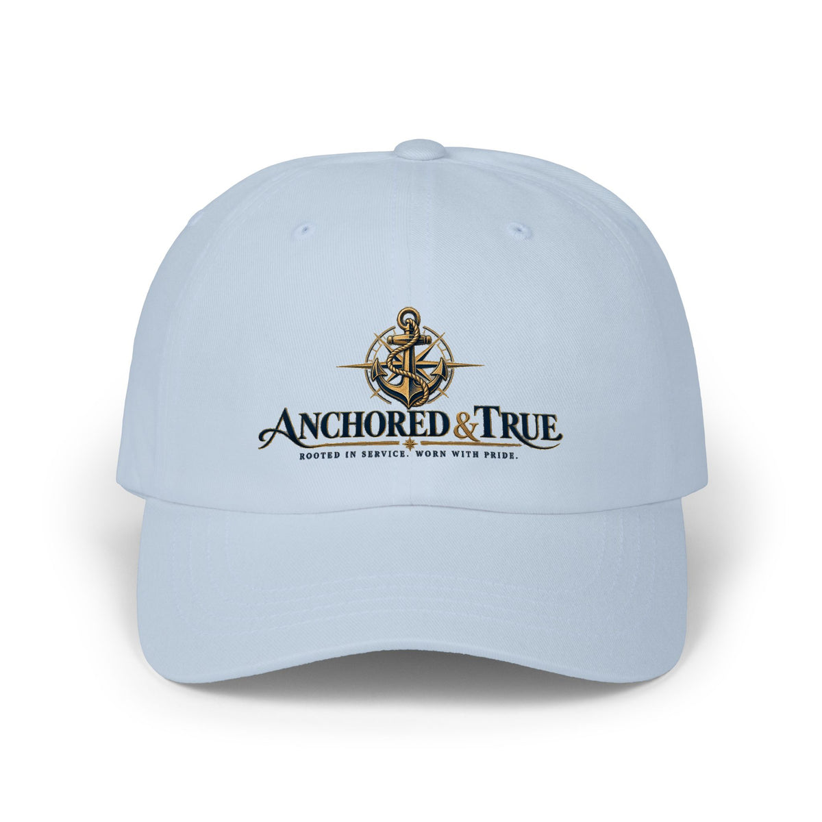 Anchored & True Nautical Dad Cap — Anchor Emblem Baseball Hat