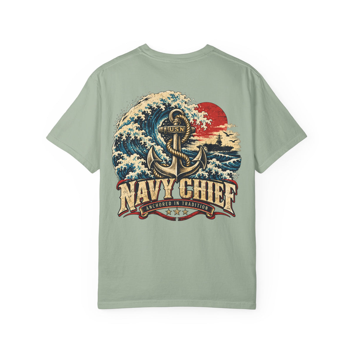 Navy Chief Vintage Wave T-Shirt | Anchored in Tradition