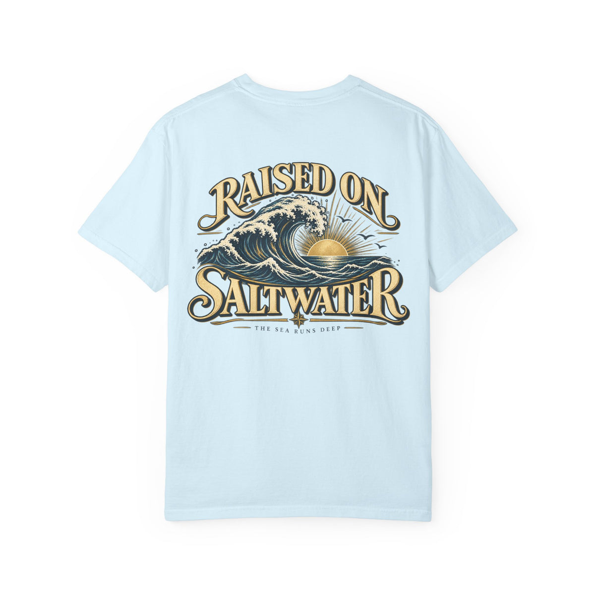 Raised On Saltwater T-Shirt | Nautical Surf Wave Graphic Tee