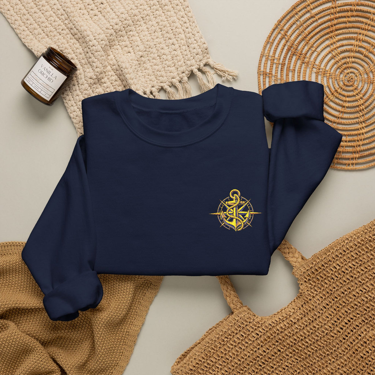 Anchored & True | Signature Embroidered Crewneck Sweatshirt