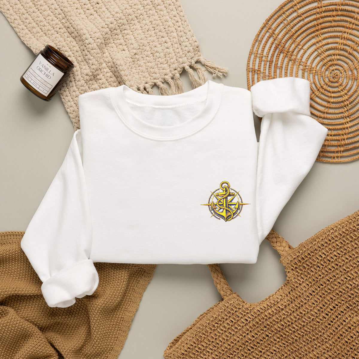 Anchored & True | Signature Embroidered Crewneck Sweatshirt