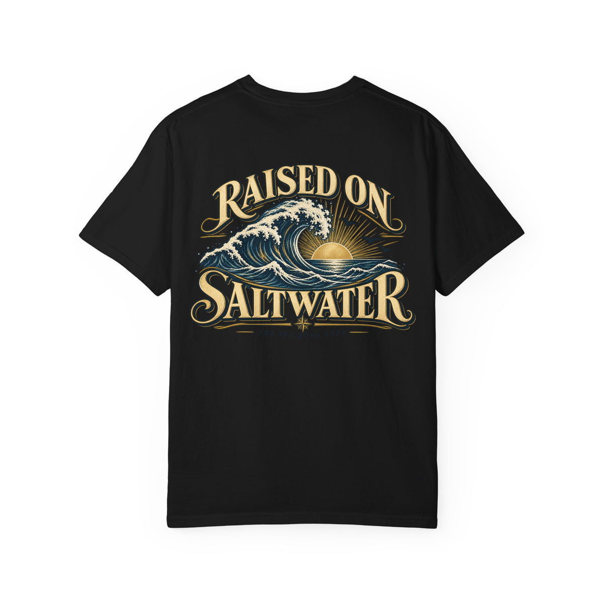 Raised On Saltwater T-Shirt | Nautical Surf Wave Graphic Tee