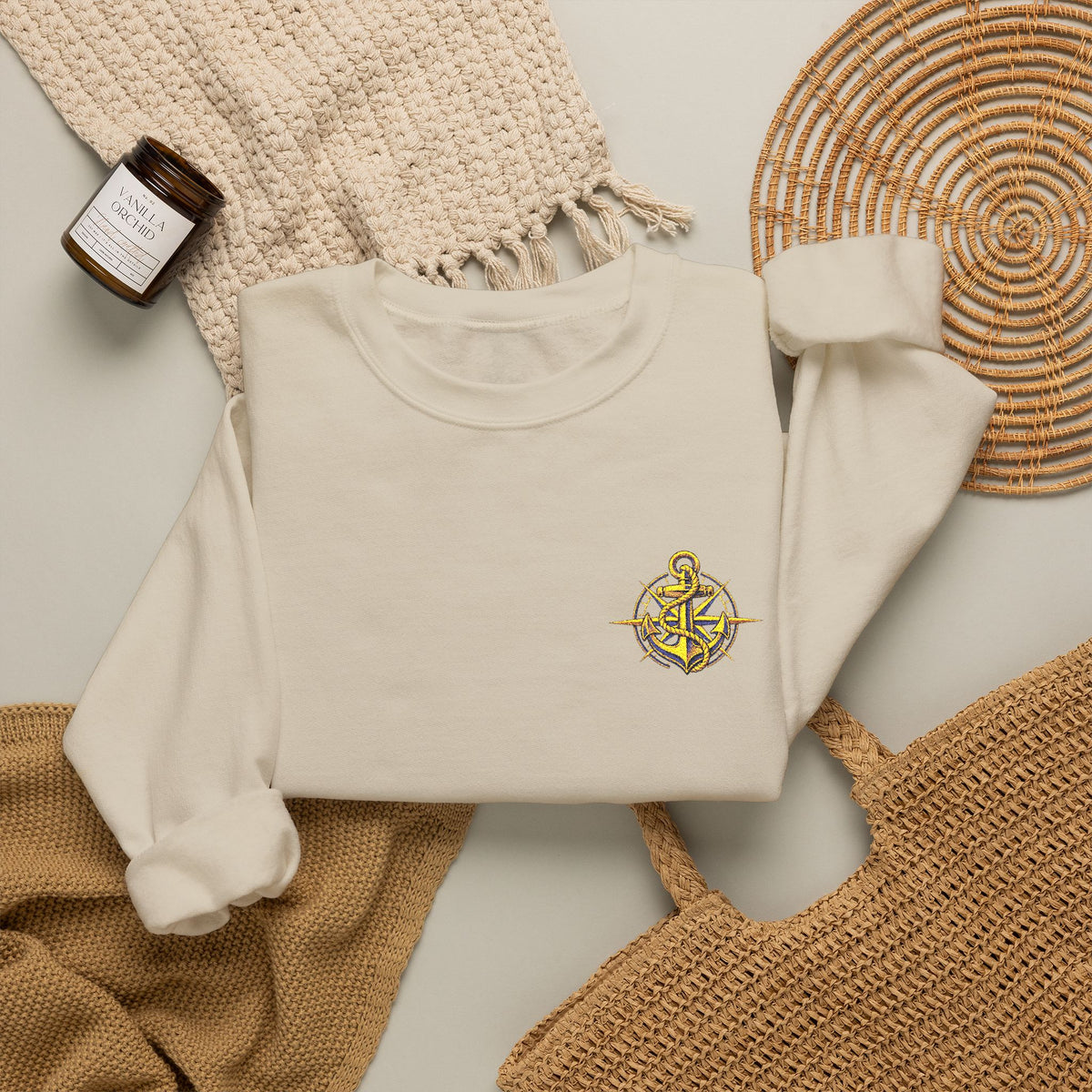 Anchored & True | Signature Embroidered Crewneck Sweatshirt