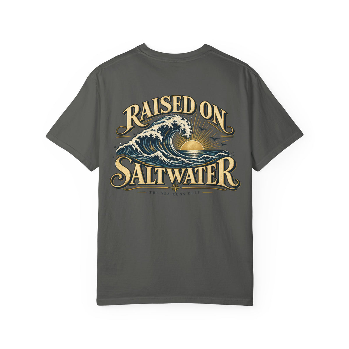 Raised On Saltwater T-Shirt | Nautical Surf Wave Graphic Tee