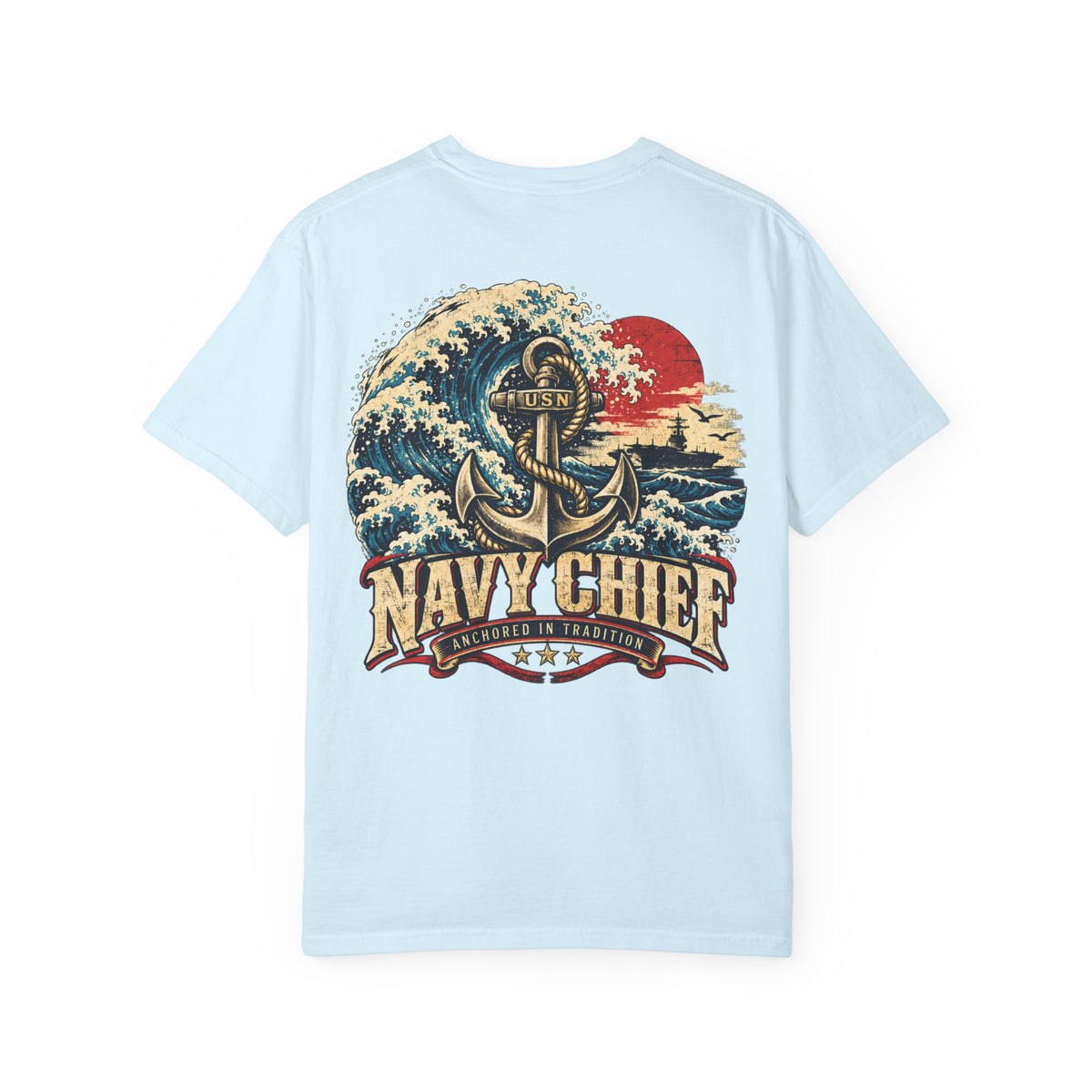Navy Chief Vintage Wave T-Shirt | Anchored in Tradition