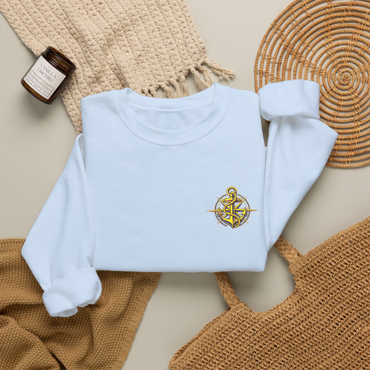 Anchored & True | Signature Embroidered Crewneck Sweatshirt