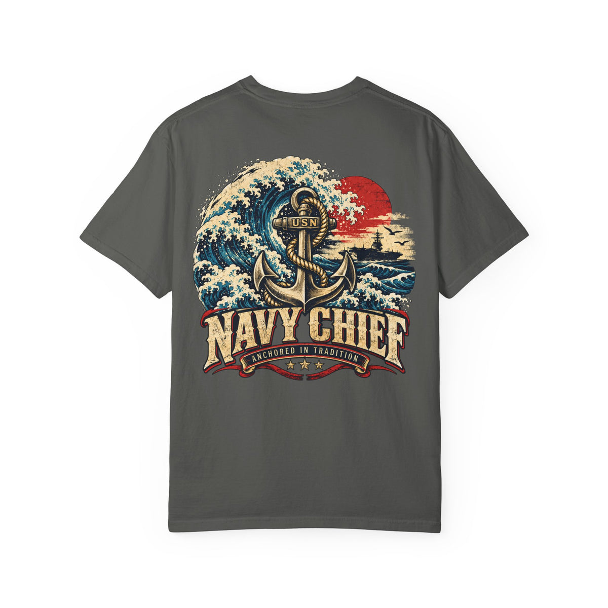 Navy Chief Vintage Wave T-Shirt | Anchored in Tradition