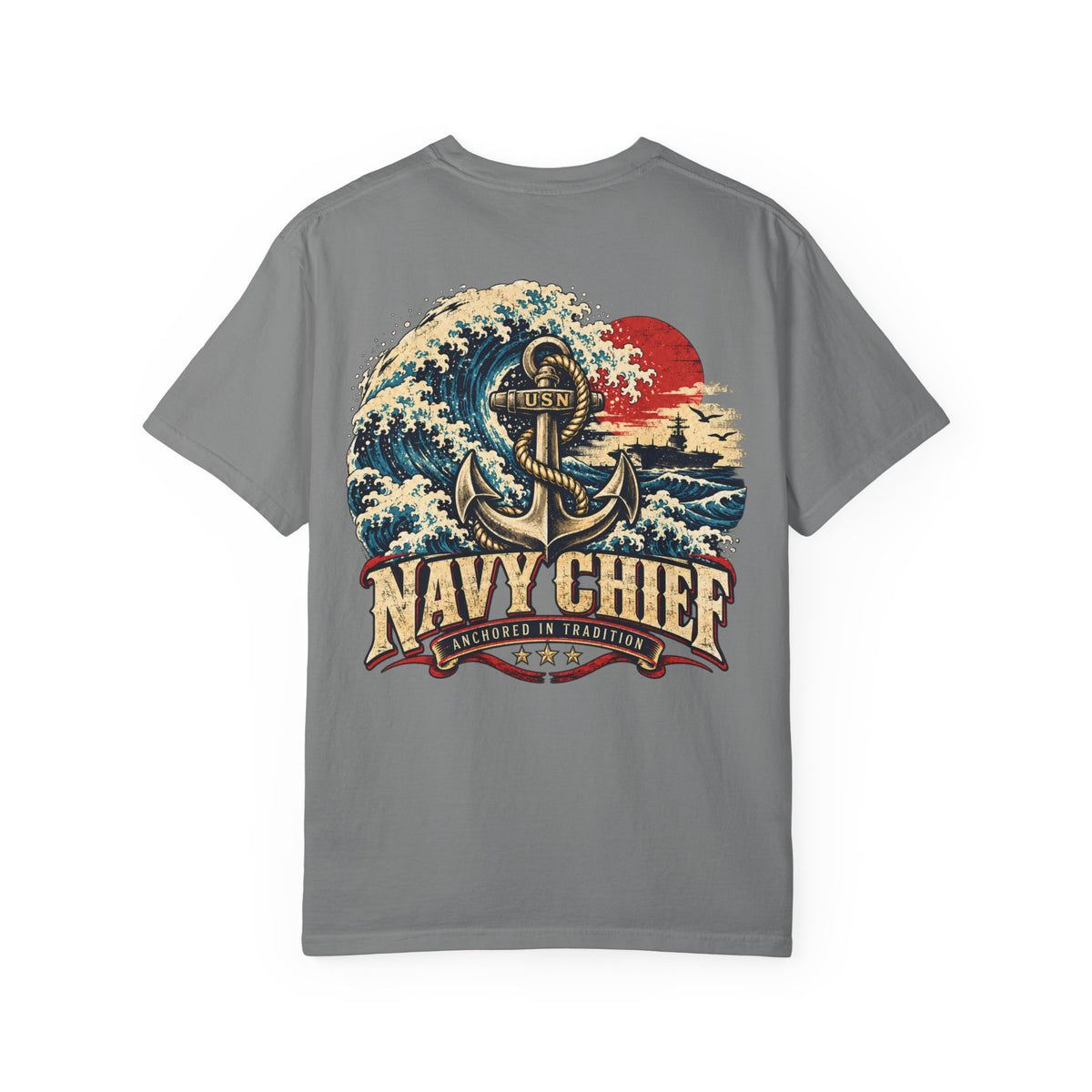 Navy Chief Vintage Wave T-Shirt | Anchored in Tradition