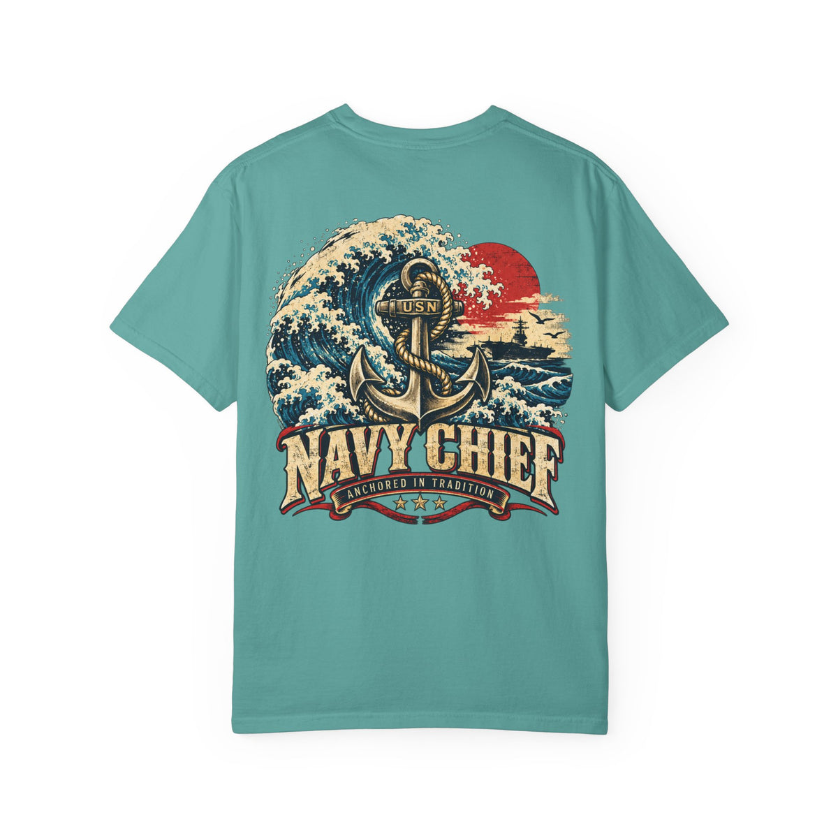 Navy Chief Vintage Wave T-Shirt | Anchored in Tradition