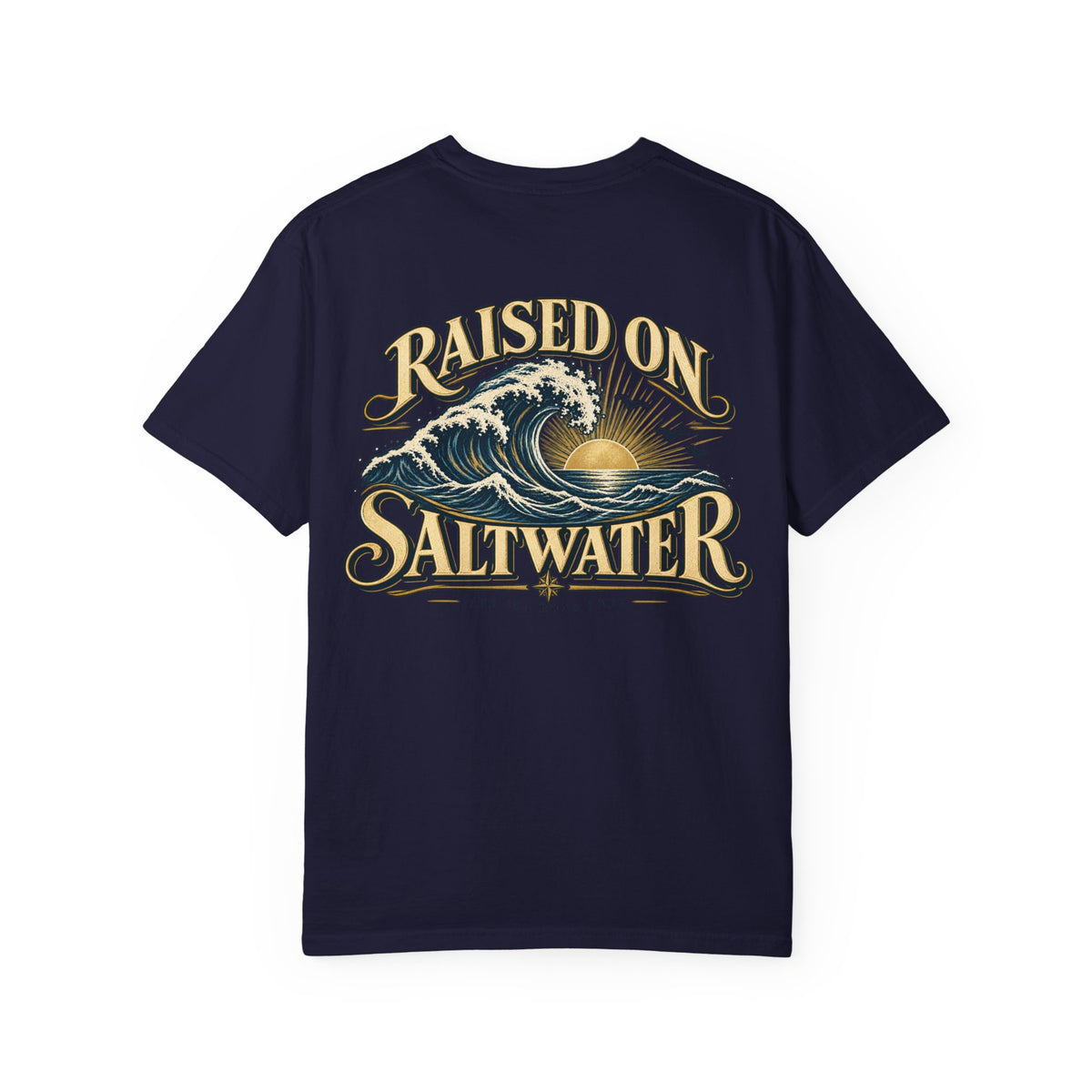 Raised On Saltwater T-Shirt | Nautical Surf Wave Graphic Tee