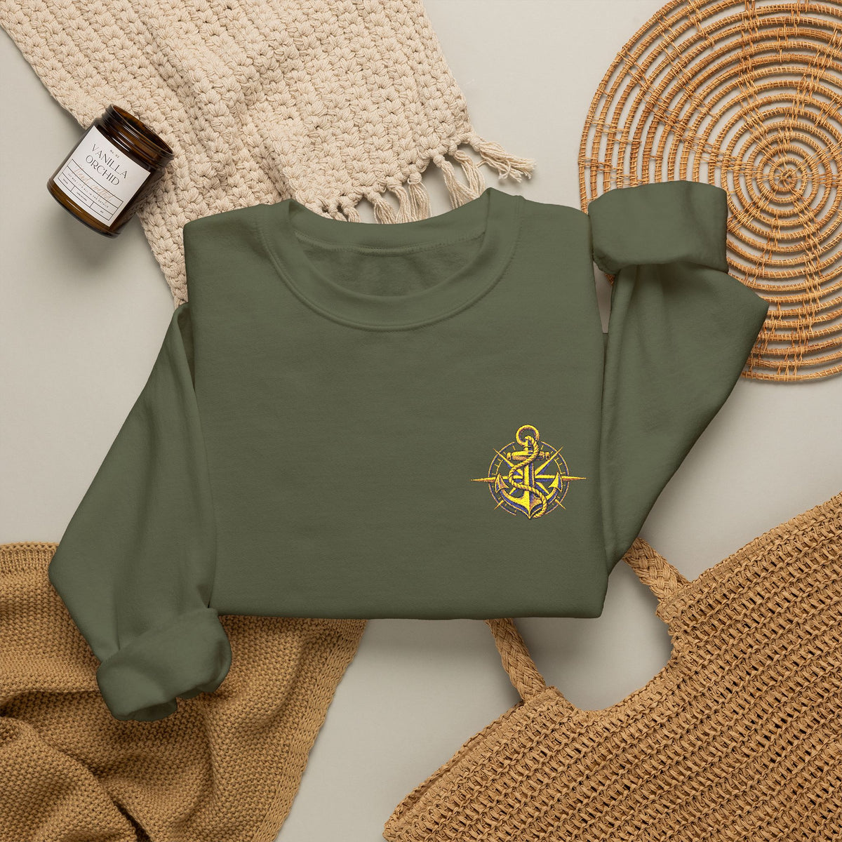 Anchored & True | Signature Embroidered Crewneck Sweatshirt