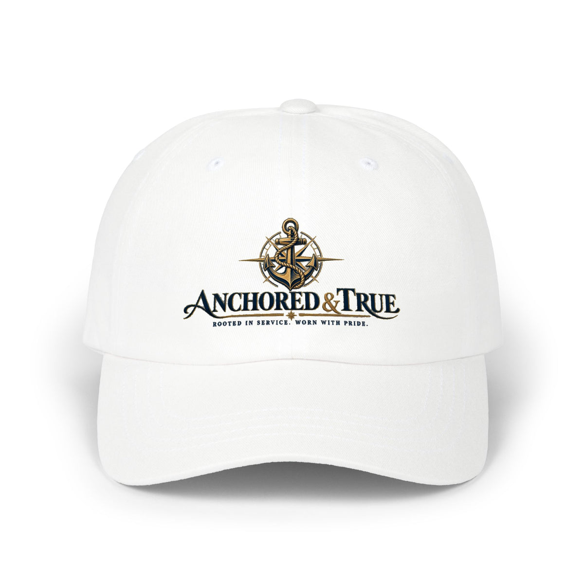 Anchored & True Nautical Dad Cap — Anchor Emblem Baseball Hat