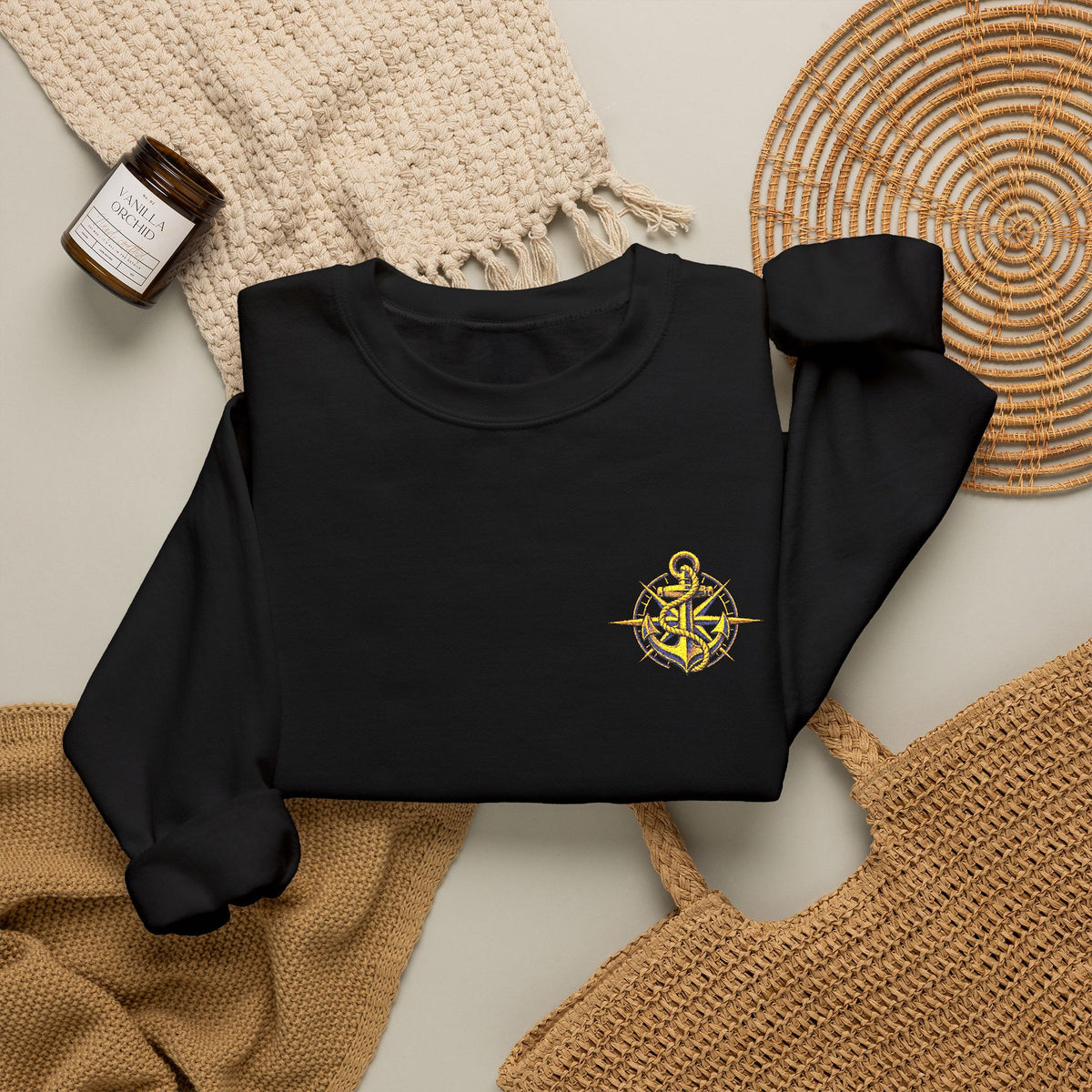 Anchored & True | Signature Embroidered Crewneck Sweatshirt