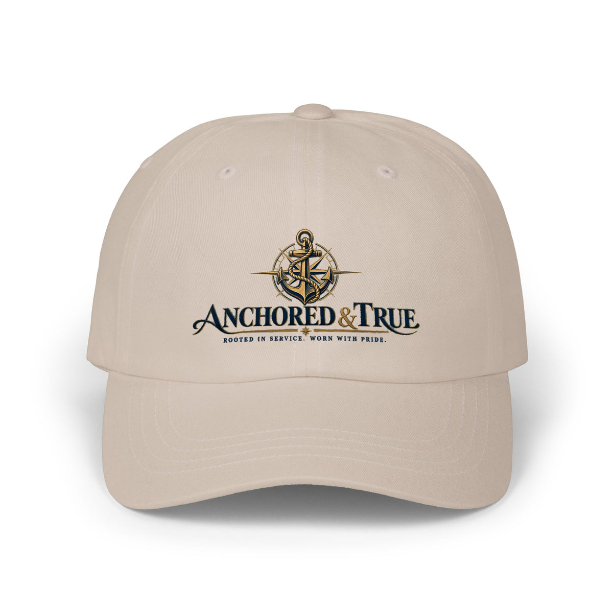 Anchored & True Nautical Dad Cap — Anchor Emblem Baseball Hat
